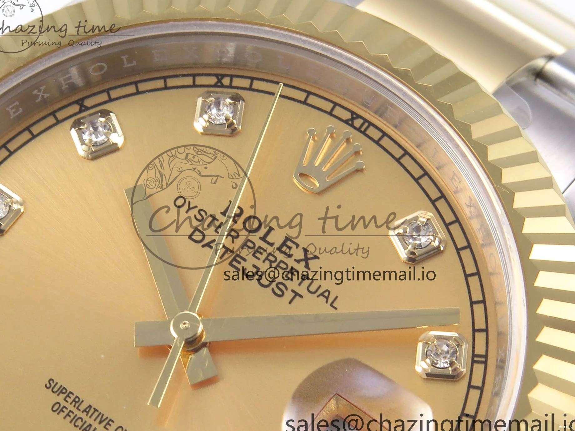 MiroTime 0514 DateJust 41 126333 EWEF Best Edition YG Diamonds Dial on SS YG Oyster Bracelet A Minimalist 973